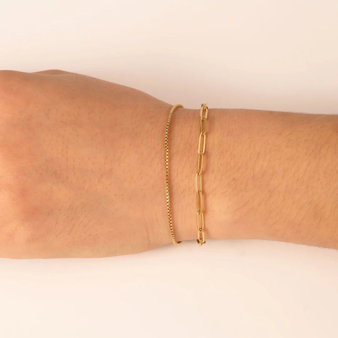 Gold Rustic Steel Bracelet Men