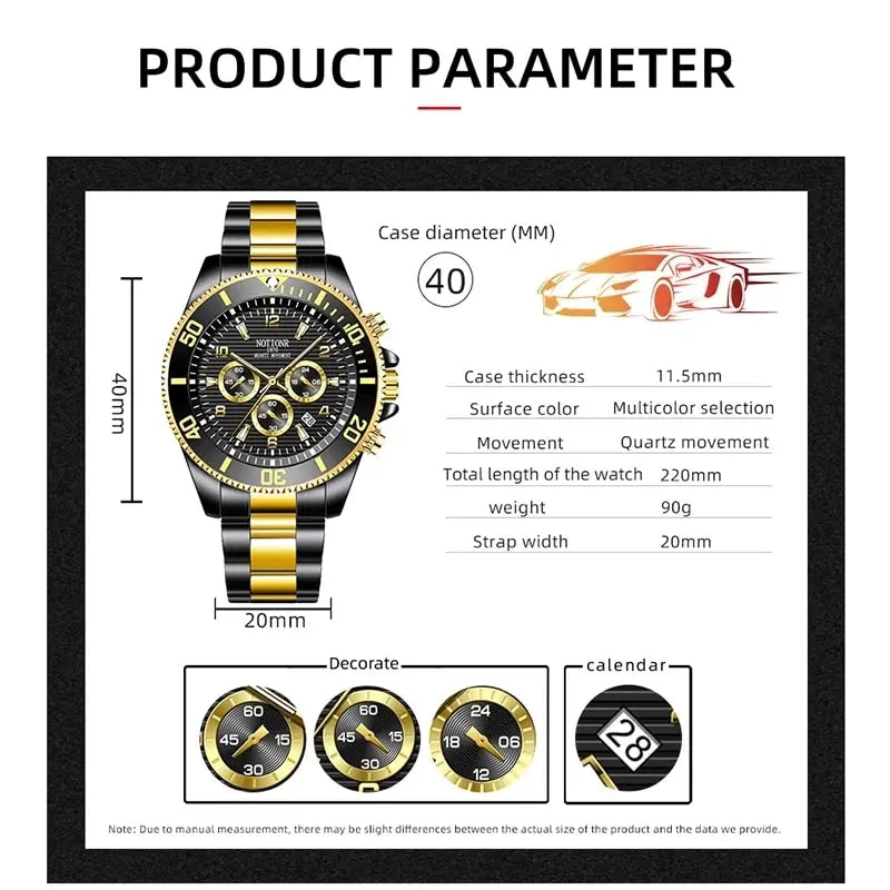 Men's Sports Quartz Business Watch