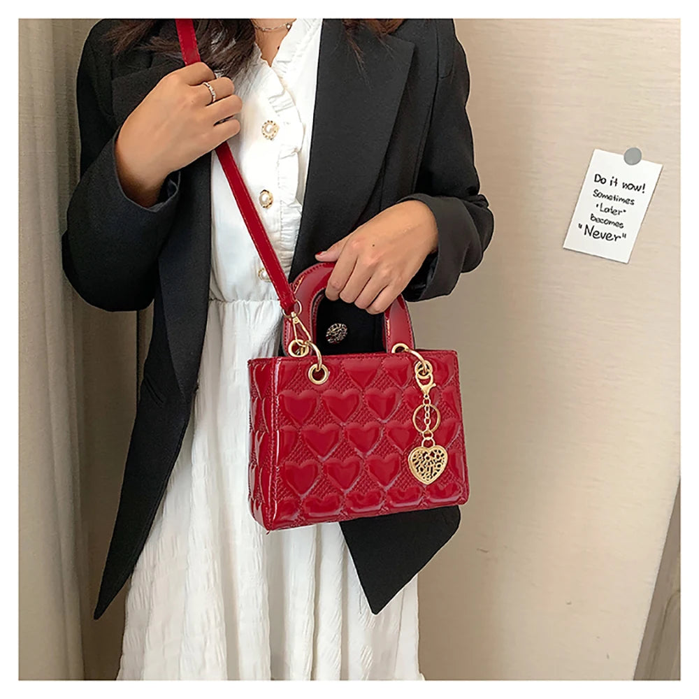 Red Glossy Love Handbag"