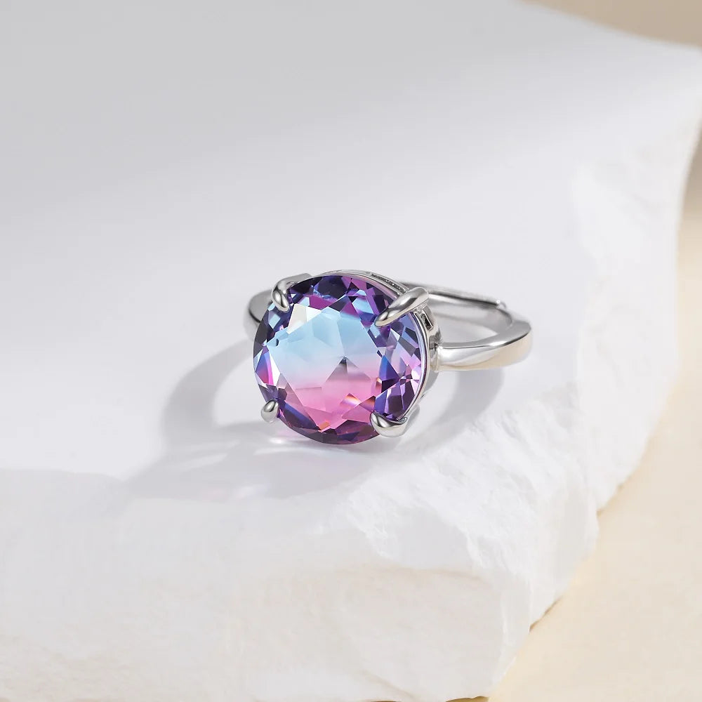 Monkton Lavender Glass Y2K Bridal Ring 12MM
