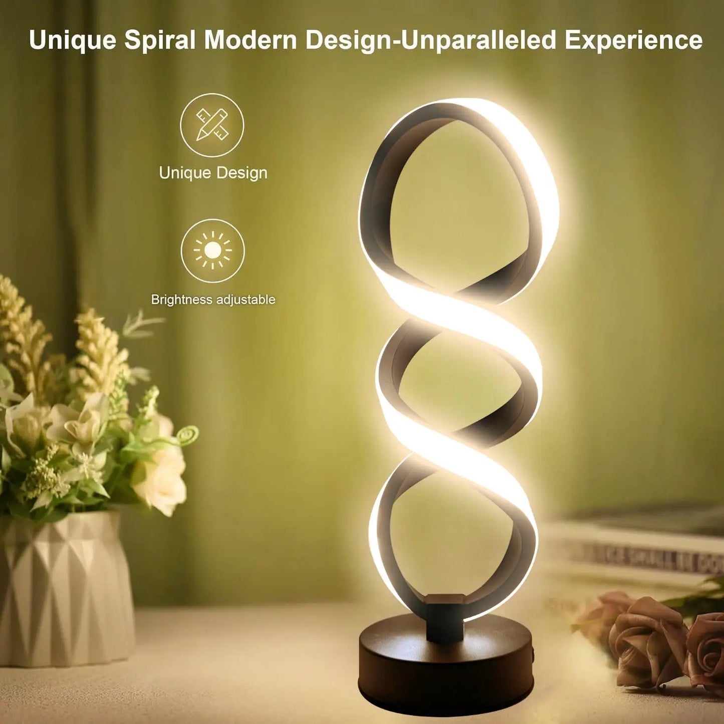 Creative Spiral LED Table Lamp with 3 Color Adjustment