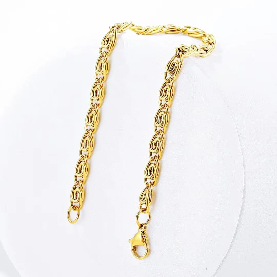 “18K Gold 4MM Chain Bracelet 20CM”