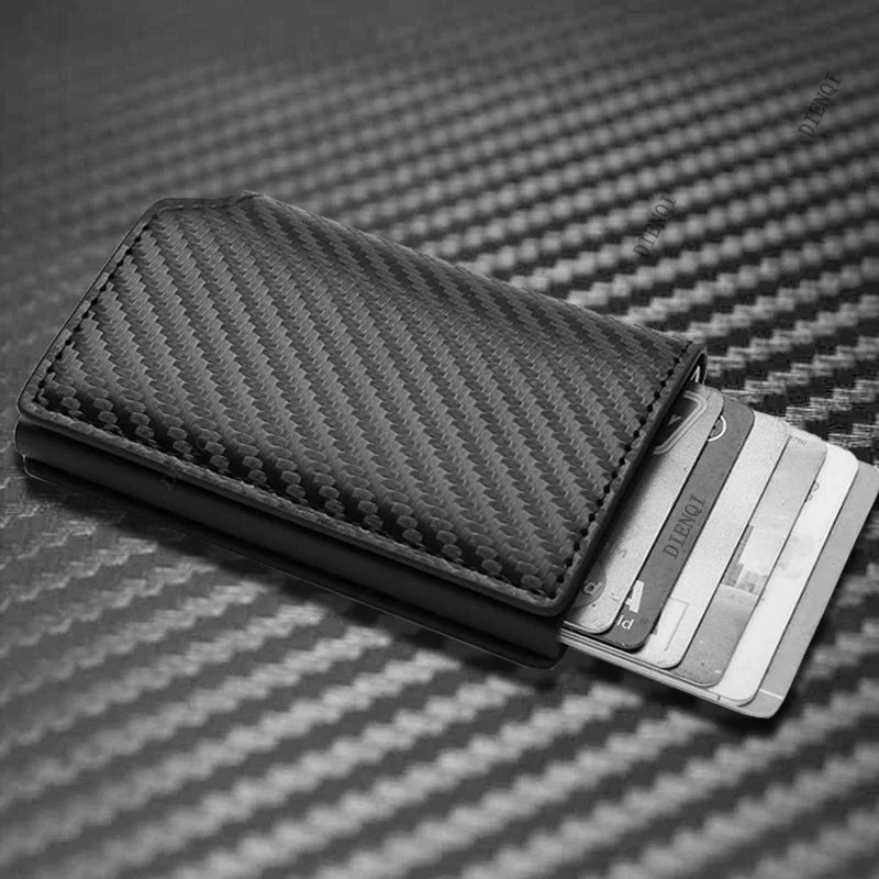 RFID Aluminum Slim Men’s Wallet – Carbon Fiber Card Holder