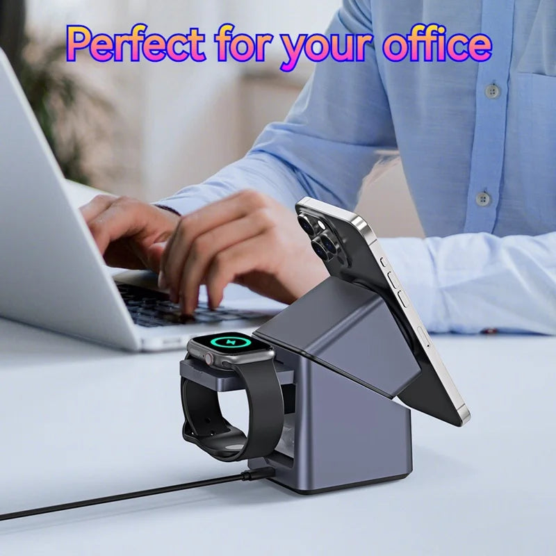 4-in-1 Rotating Magnetic 15W Wireless Charger Stand