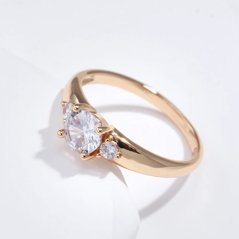 Kinel 585 Rose Gold Zircon Wedding Ring”