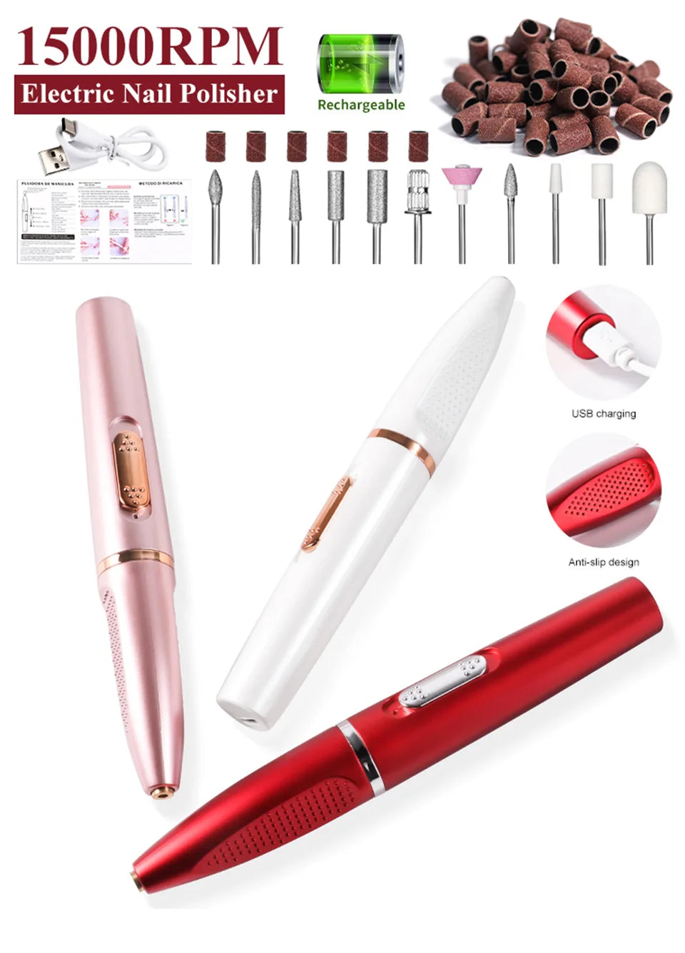 Professional Electric Nail Drill – Rechargeable Manicure Kit