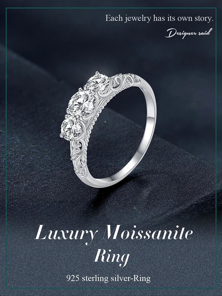 White Gold Plated Moissanite Ring