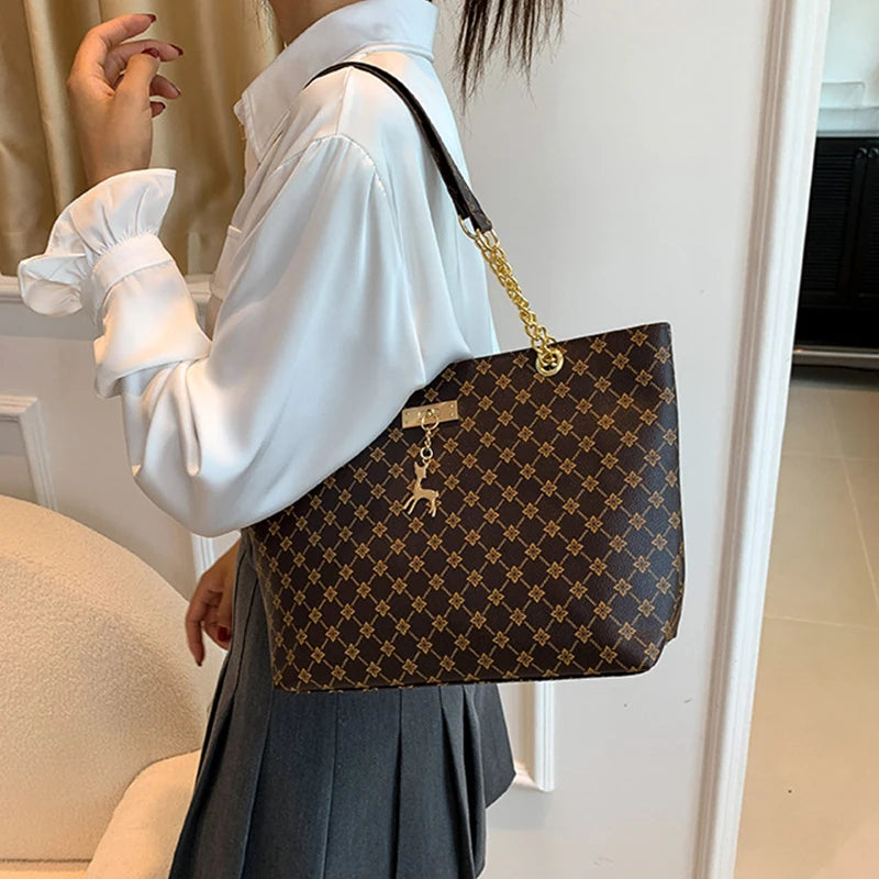 Large PU Shoulder Tote