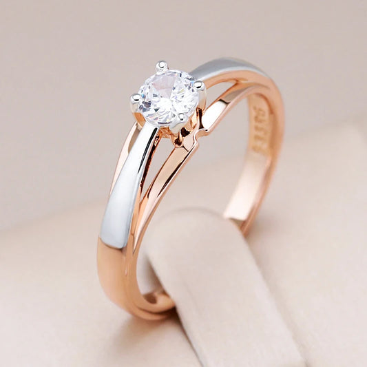 “Kinel Rose Gold Slim Zircon Wedding Ring”