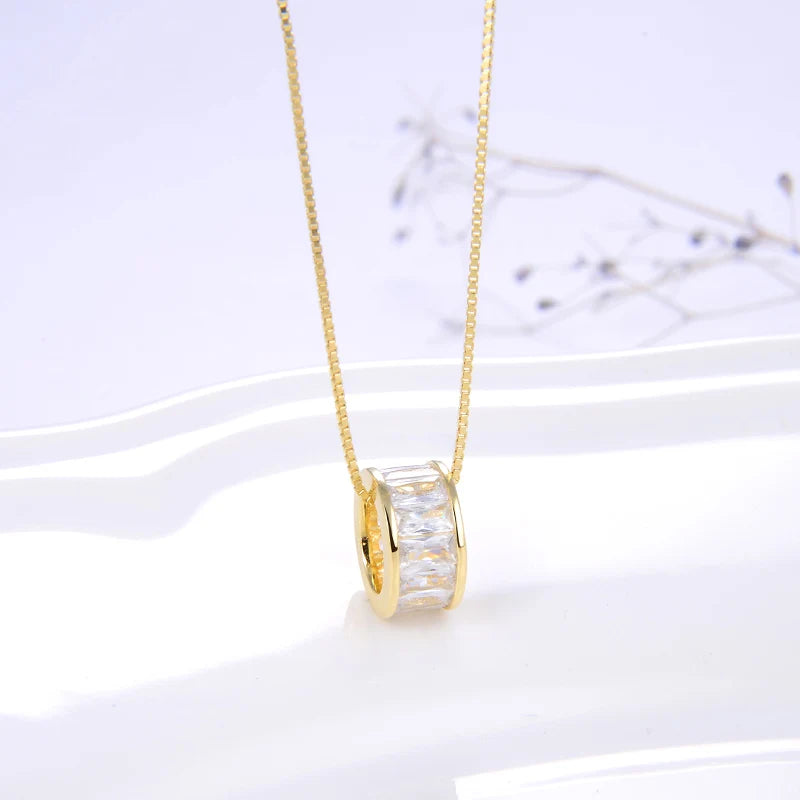 925 Silver Round CZ Pendant Necklace