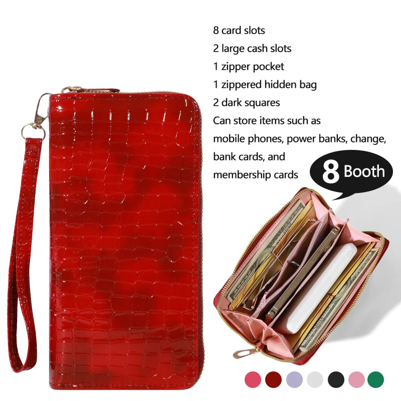 Classic Large Capacity Clutch Purse with Zipper