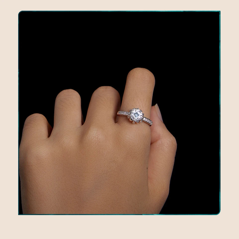 Sterling Silver Ring with White Diamonds”