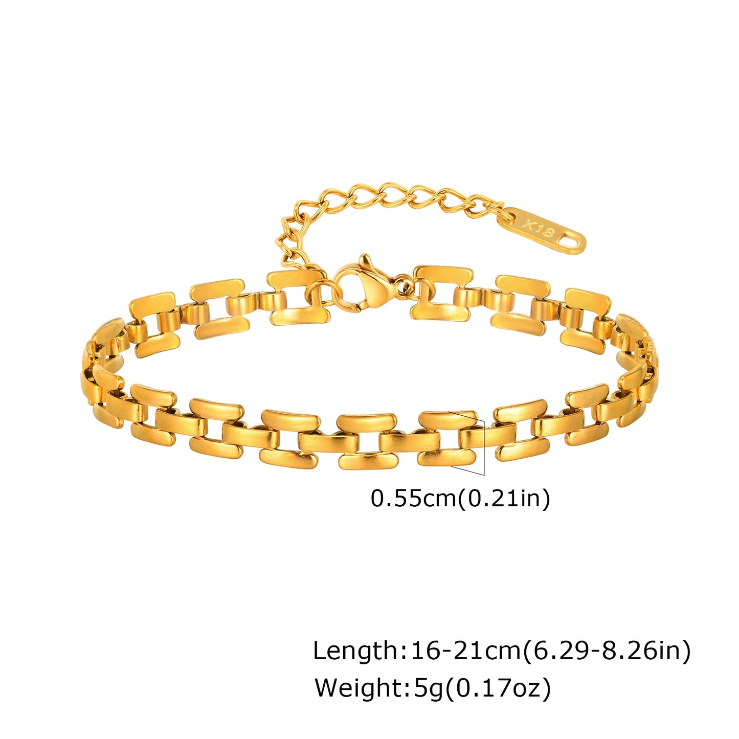 Gold-Plated Chunky Link Bracelet – Waterproof