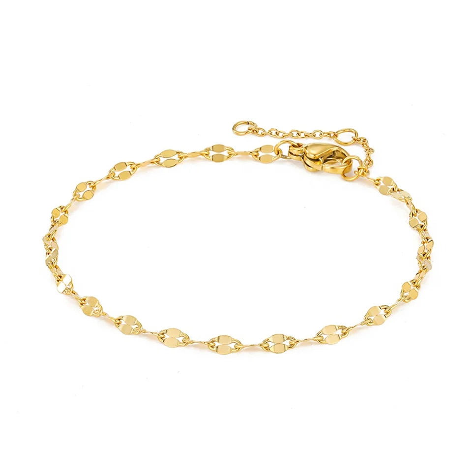eManco Gold Plated Adjustable Lace Chain Anklet