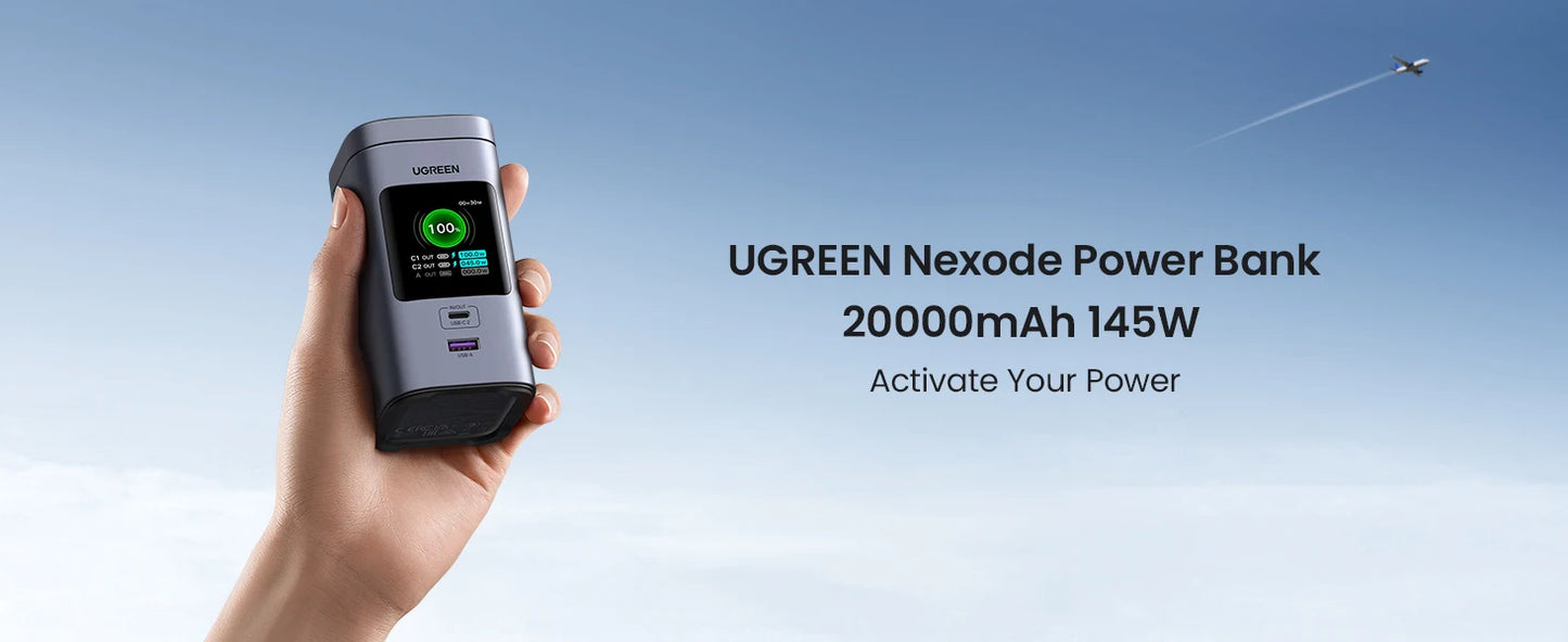 UGREEN 145W Fast-Charge 20K Power Bank with Qi2