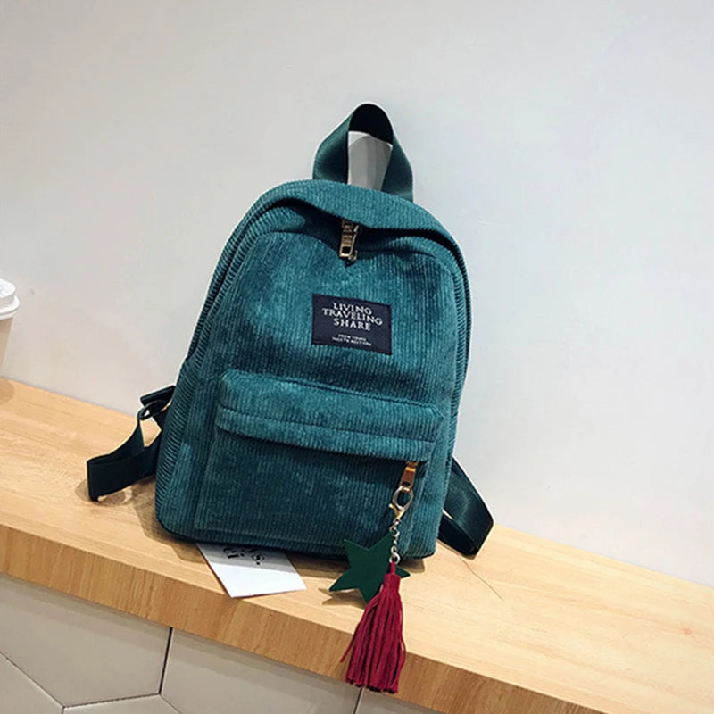 Casual Corduroy Backpack