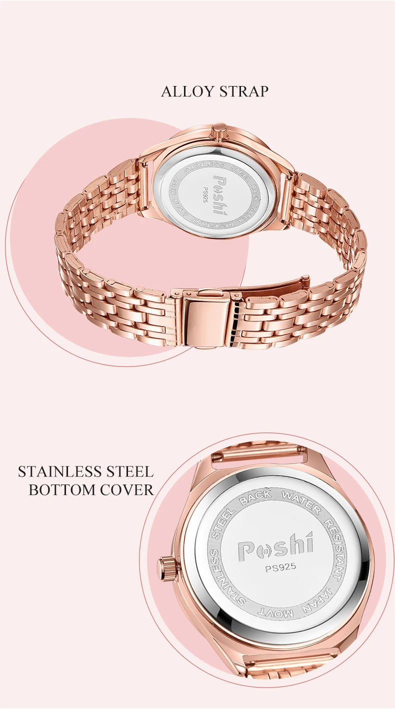 POSHI Women's Stainless Steel Quartz Watch