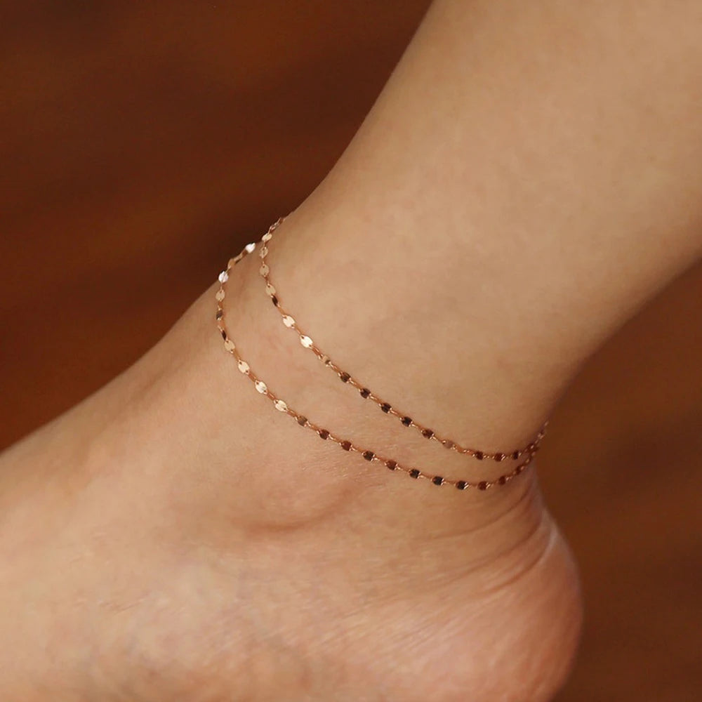 eManco Gold Plated Adjustable Lace Chain Anklet