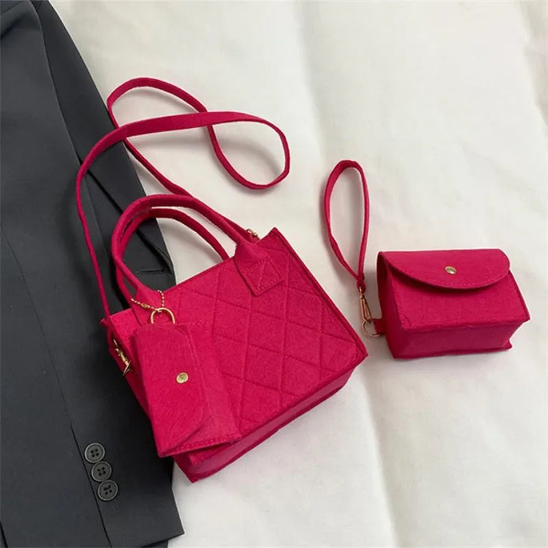 Stylish Solid Color Crossbody & Shoulder Bag Set