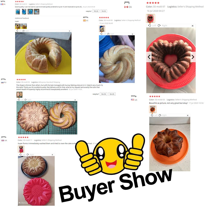 3D Silicone Pastry Mold – Random Colors for DIY Baking