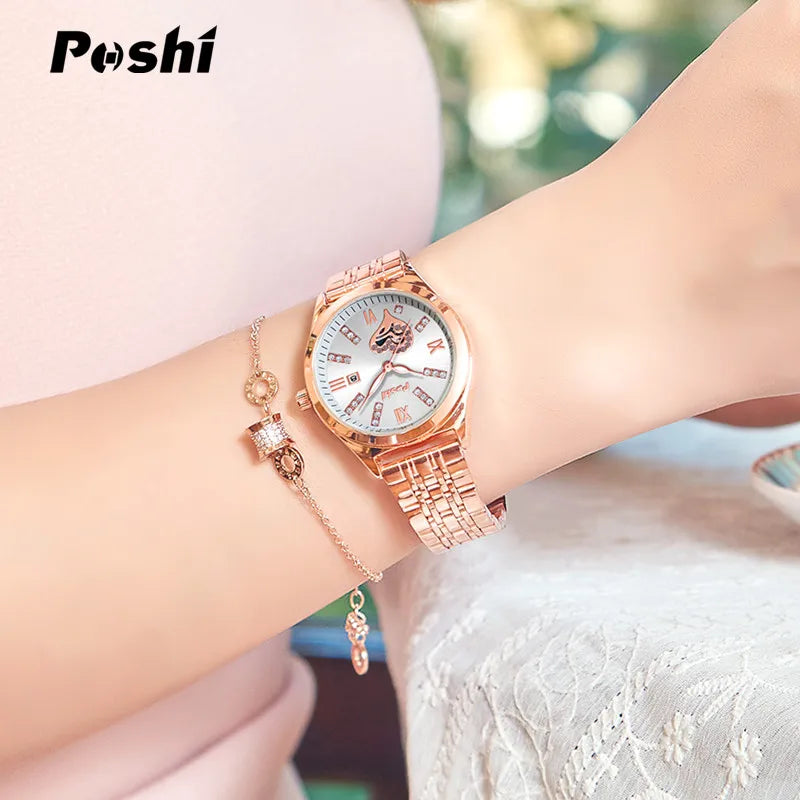 POSHI Women's Stainless Steel Quartz Watch