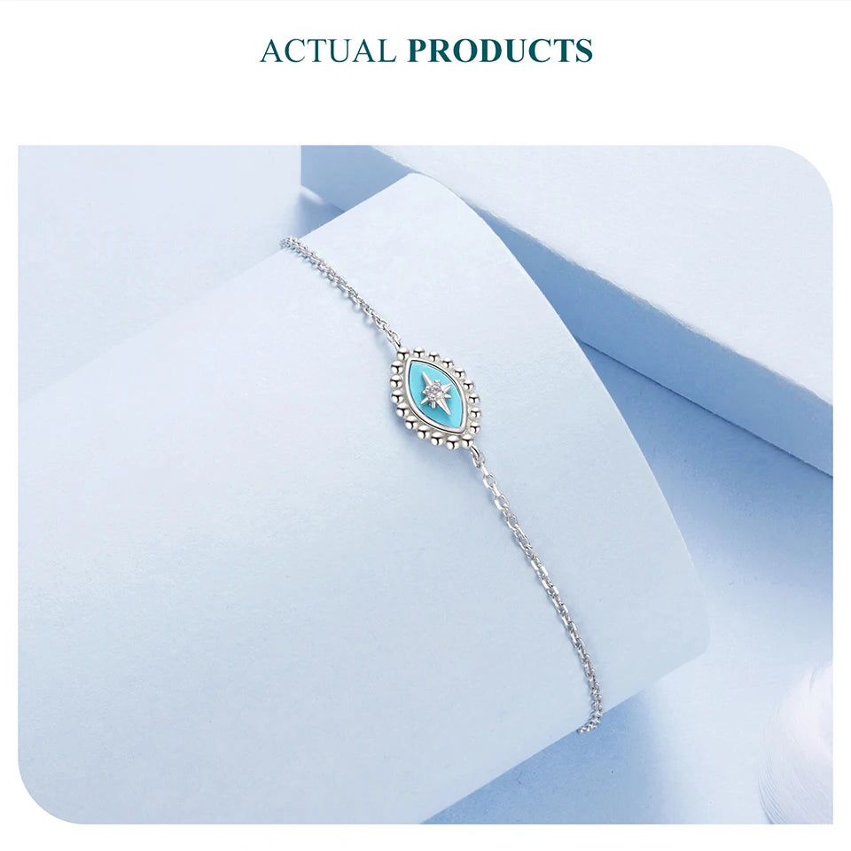 Sterling Silver Evil Eye Bracelet for Women”