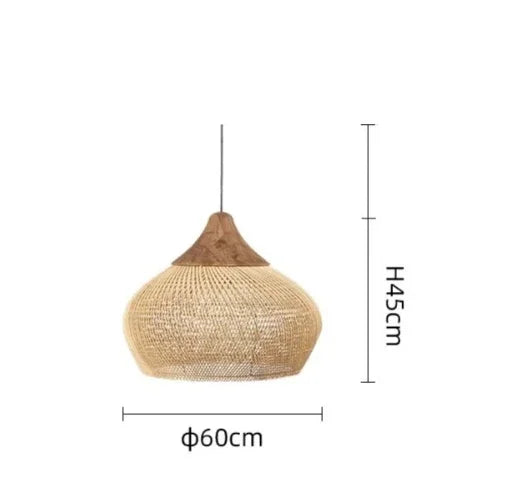 "Wabi-Sabi Rattan Pendant Light"