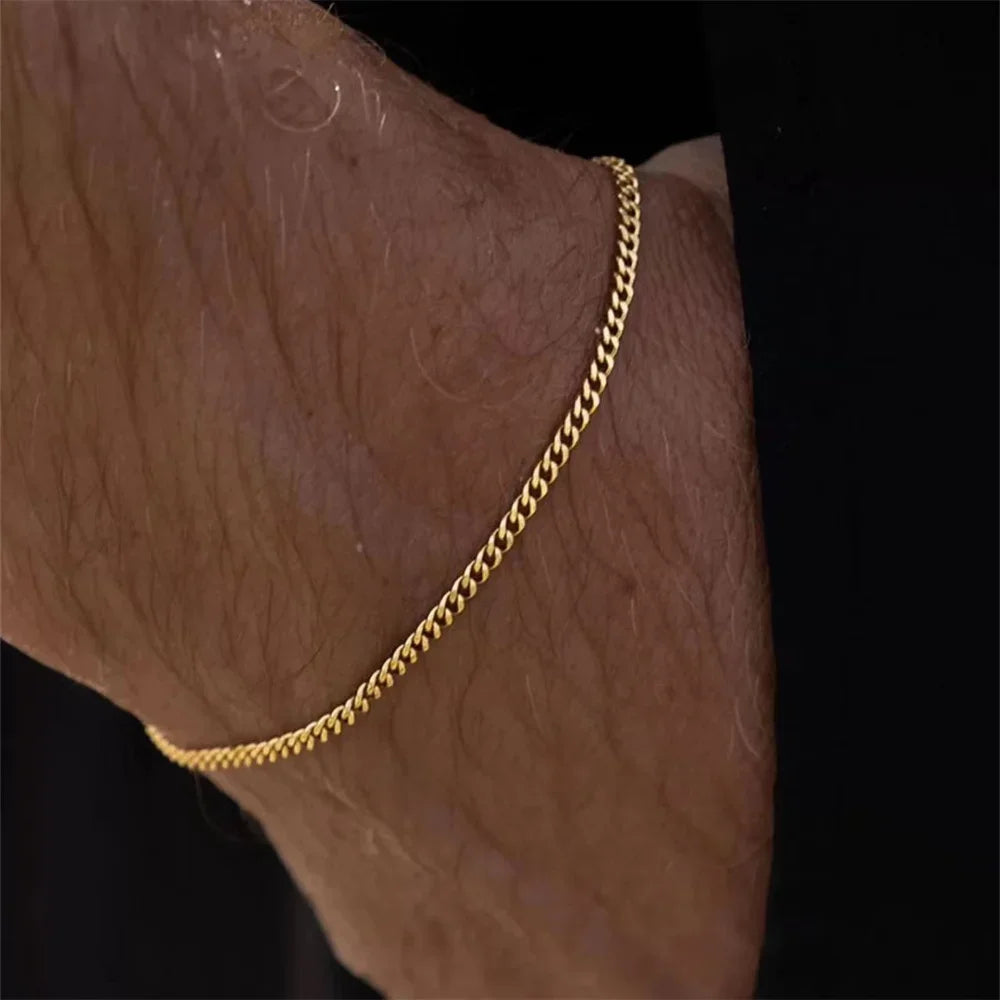 Gold Cuban Chain Bracelet Men
