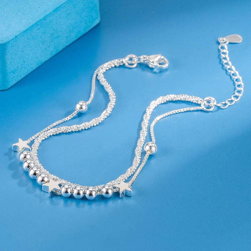 “925 Silver Star Chain Bracelet for Women”