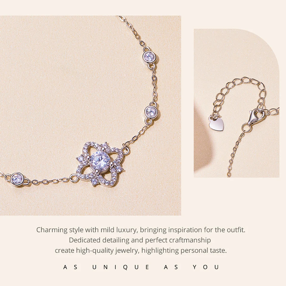 “0.5CT Moissanite Sterling Silver Bracelet for